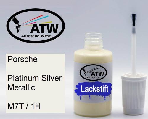 Porsche, Platinum Silver Metallic, M7T / 1H: 20ml Lackstift, von ATW Autoteile West.